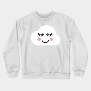 smiley happy blissful kawaii cloud with face Crewneck Sweatshirt